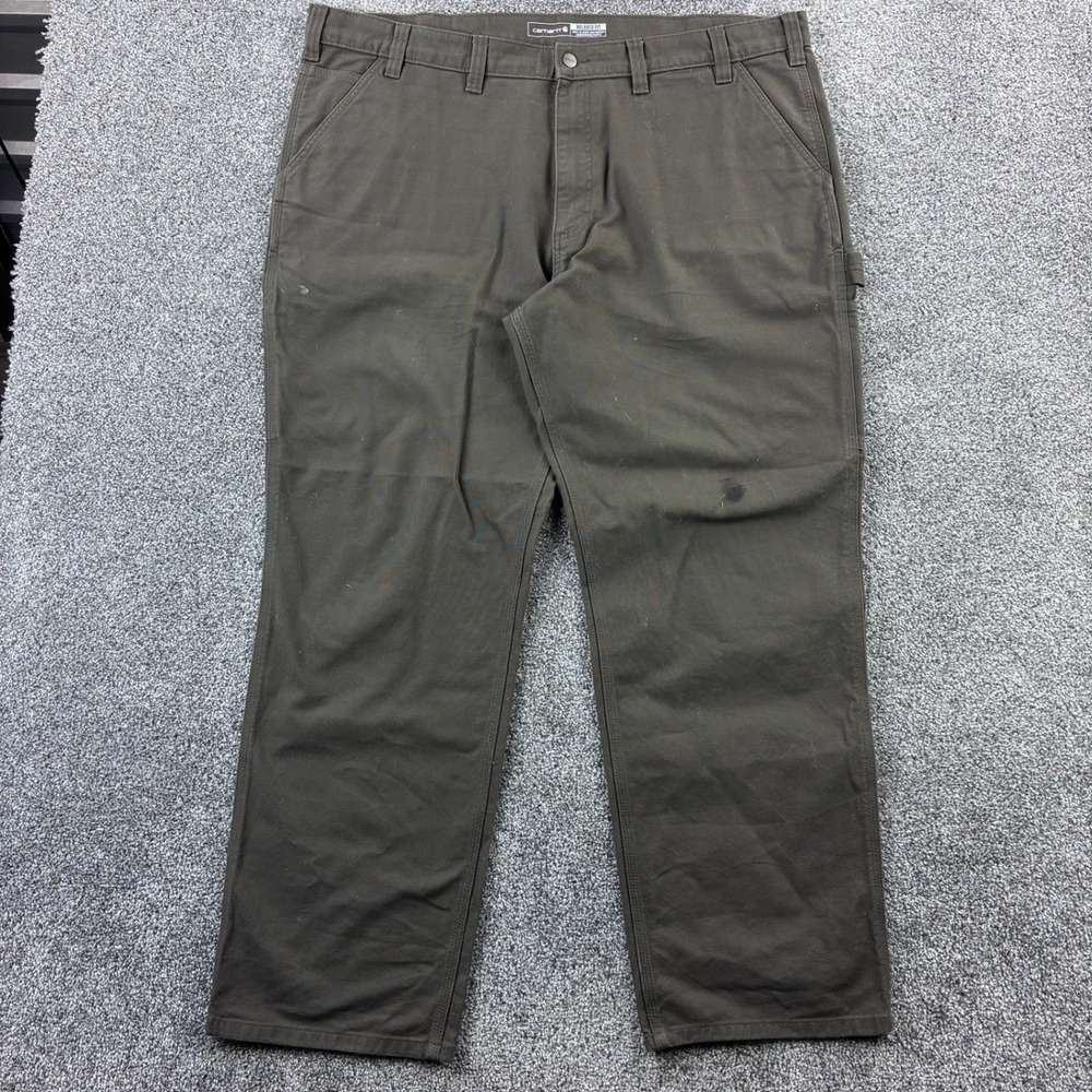 Vintage Carhartt Carpenter Pants Mens 44x32 Brown Heavy Canvas Workwear 103279
